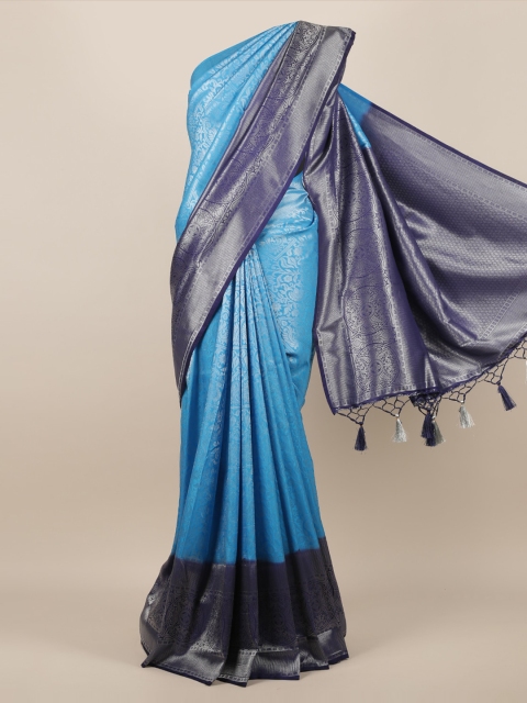 Pothys Blue Woven Design Jute Silk Saree