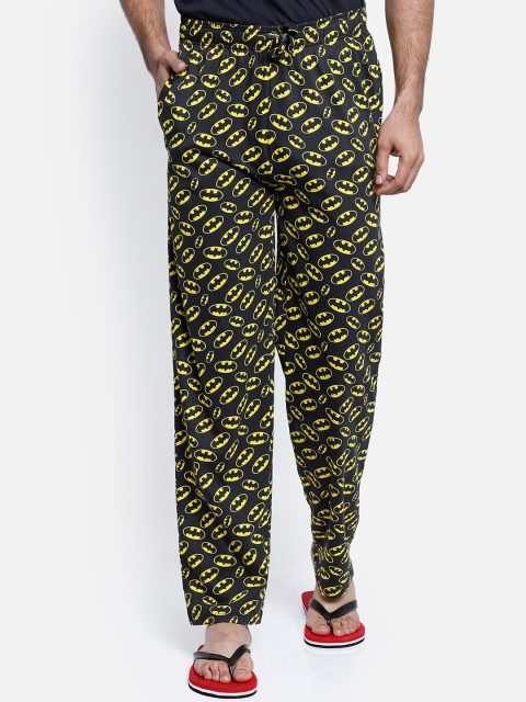 Free Authority Men Black & Yellow Batman Featured Lounge Pants