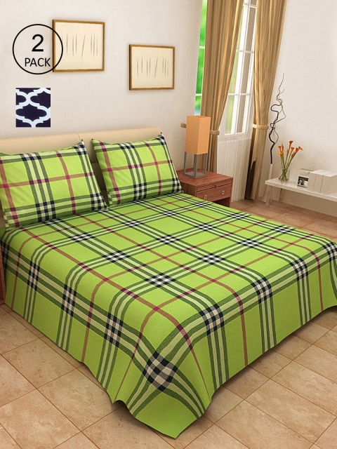 KLOTTHE Set of 2 Green & Navy Blue Woven Design Double Bed Covers With 4 Pillow Covers
KLOTTHE Set of 2 Green & Navy Blue Woven Design Double Bed Covers With 4 Pillow Covers