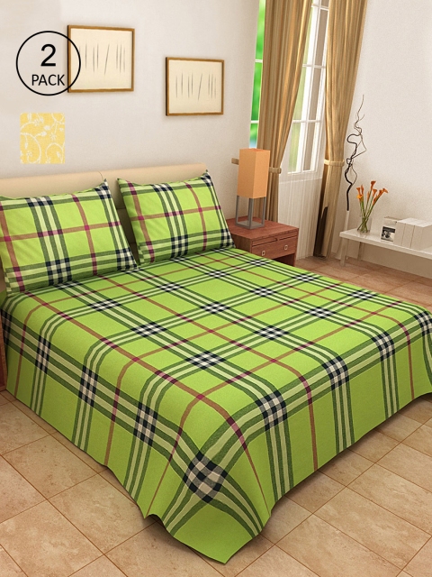 KLOTTHE Set Of 2 Green & Beige Woven-Design Double King Bed Covers With 4 Pillow Covers
KLOTTHE Set Of 2 Green & Beige Woven-Design Double King Bed Covers With 4 Pillow Covers