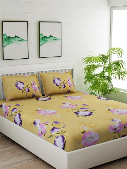 Salona Bichona Yellow & Purple Floral 180 TC Cotton 1 Queen Bedsheet with 2 Pillow Covers
Salona Bichona Yellow & Purple Floral 180 TC Cotton 1 Queen Bedsheet with 2 Pillow Covers