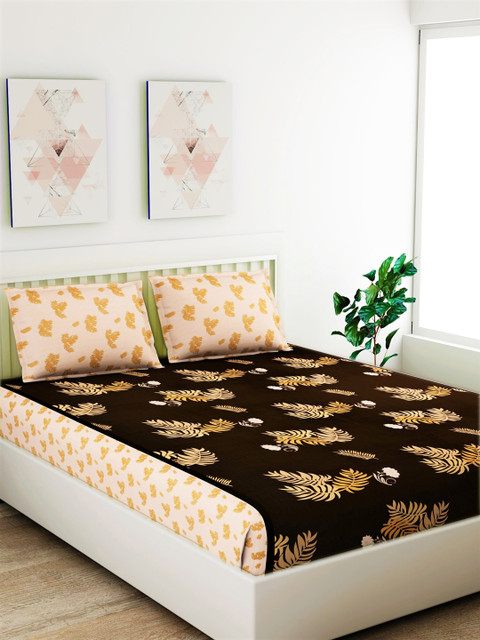 Salona Bichona Brown & Yellow Floral 180 TC Cotton 1 King Bedsheet with 2 Pillow Covers
Salona Bichona Brown & Yellow Floral 180 TC Cotton 1 King Bedsheet with 2 Pillow Covers