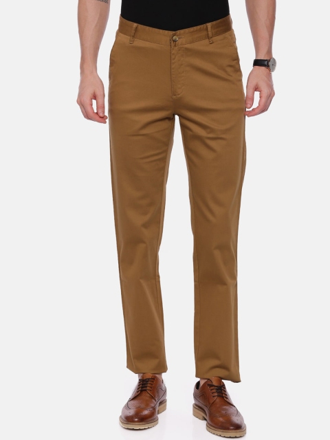 CROYDON Men Khaki Tapered Fit Solid Chinos