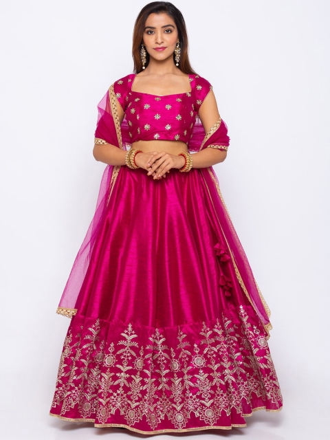 6Y COLLECTIVE Magenta & Silver-Toned Semi-stitched Lehenga-unstitched blouse & dupatta
6Y COLLECTIVE Magenta & Silver-Toned Semi-stitched Lehenga-unstitched blouse & dupatta
