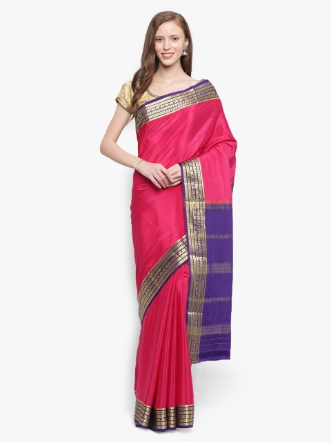 Sudarshan Silks Pink Pure Silk Solid Mysore Silk Saree