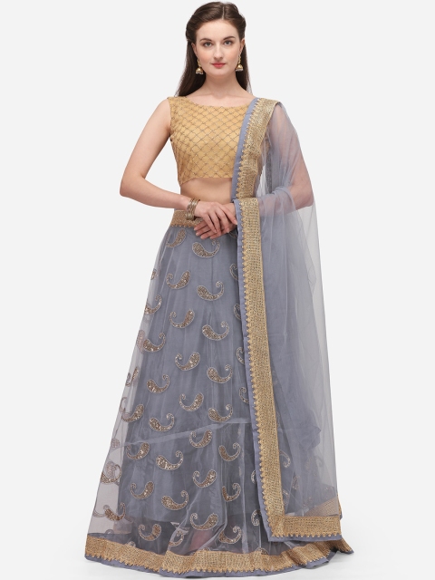 Aasvaa Grey & Gold-Toned Embellished Semi-Stitched Lehenga & Unstitched Blouse with Dupatta
Aasvaa Grey & Gold-Toned Embellished Semi-Stitched Lehenga & Unstitched Blouse with Dupatta
