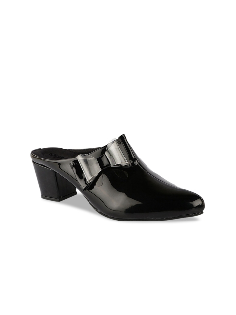 Shoetopia Women Black Printed Mules