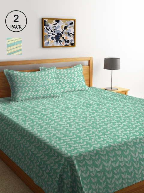 KLOTTHE Set Of 2 Woven Design Double King Bed Covers With 4 Pillow Covers, Sea green
KLOTTHE Set Of 2 Woven Design Double King Bed Covers With 4 Pillow Covers, Sea green