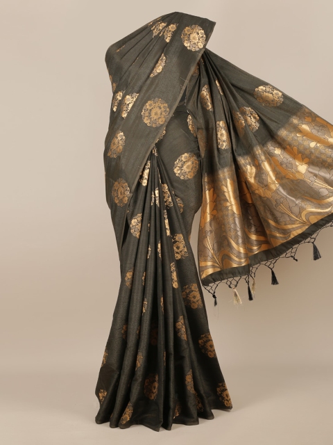 Pothys Grey Woven Design Jute Silk Saree