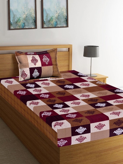 Tistabene Brown & Maroon Ethnic Motifs 180 TC Cotton 1 Single Bedsheet with 1 Pillow Covers
Tistabene Brown & Maroon Ethnic Motifs 180 TC Cotton 1 Single Bedsheet with 1 Pillow Covers