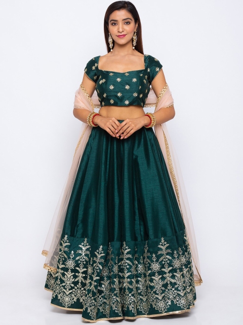 6Y COLLECTIVE Green & Gold-Toned Semi-stitched Lehenga-unstitched blouse-stitched dupatta
6Y COLLECTIVE Green & Gold-Toned Semi-stitched Lehenga-unstitched blouse-stitched dupatta