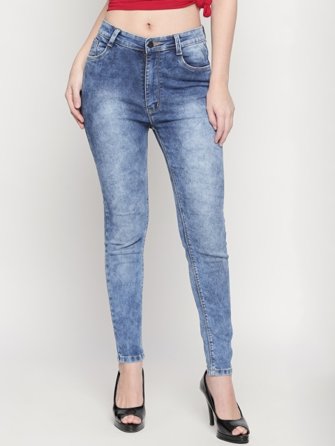 PURPLE WATER Women Blue Slim Fit High-Rise Clean Look Jeans