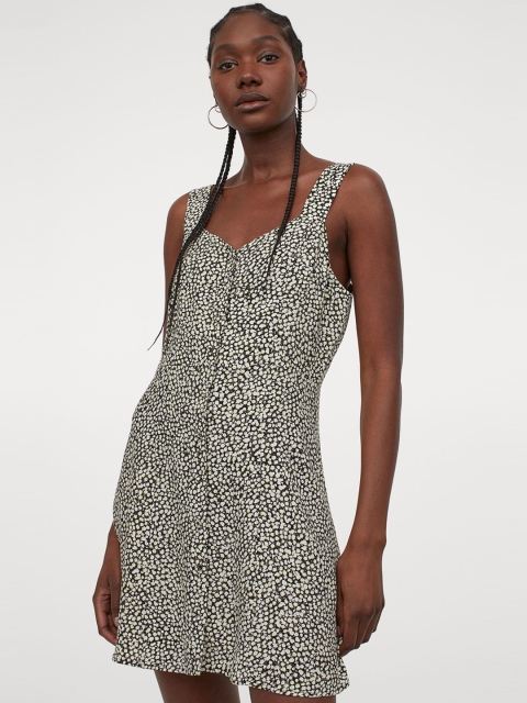 H&M Women Multicolored Button-front Dress, Multi