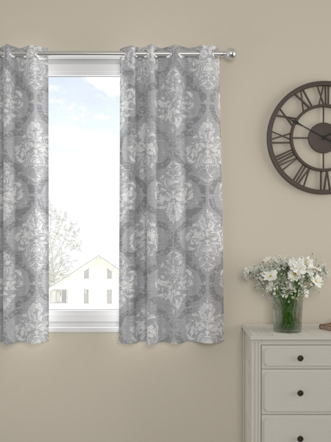 ROSARA HOME Single Grey Ethnic Motifs Window Curtain
