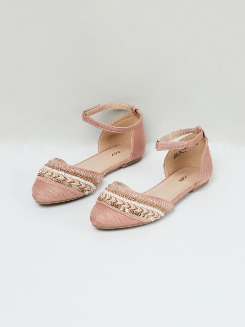max Girls Pink Embellished Ballerinas