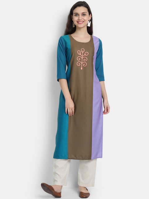 7threads Women Multicoloured Crepe Kurta, Multi
