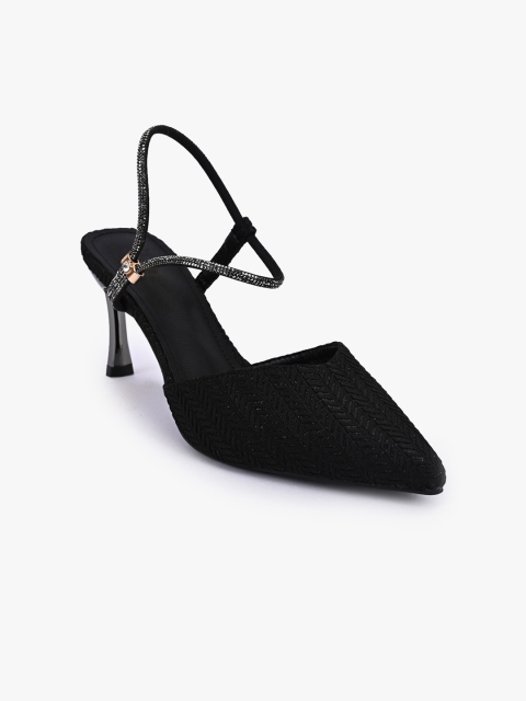 BuckleUp Women Black Solid Pumps