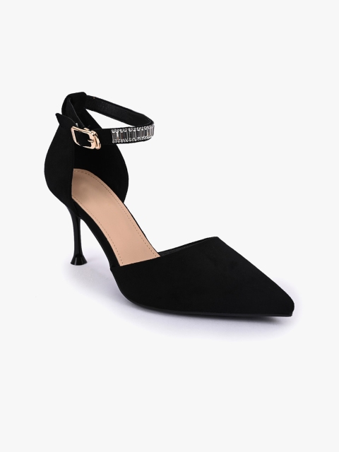 BuckleUp Women Black Solid Pumps