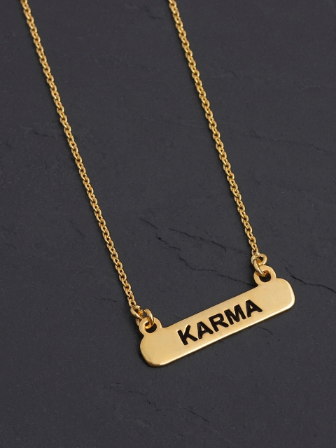 Tistabene 18K Gold-Plated & Black Karma Pendant With Chain