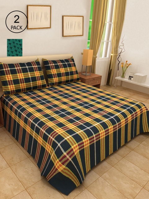 KLOTTHE Set of 2 Blue & Green Woven Design Double King Bed Covers with 4 Pillow Covers
KLOTTHE Set of 2 Blue & Green Woven Design Double King Bed Covers with 4 Pillow Covers