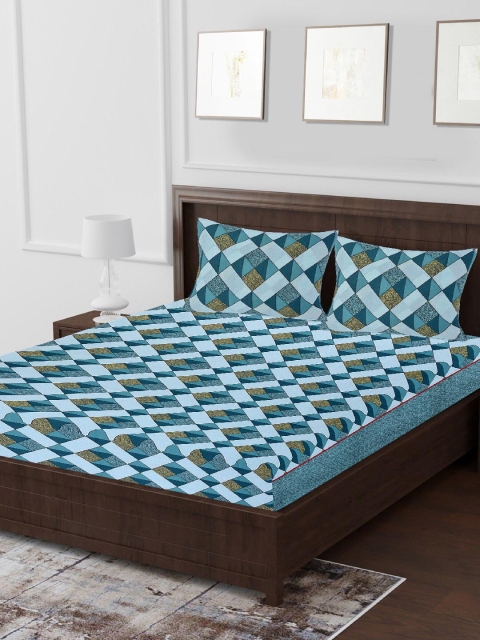 Tistabene Teal & Black Geometric 180 TC Cotton 1 King Bedsheet with 2 Pillow Covers
Tistabene Teal & Black Geometric 180 TC Cotton 1 King Bedsheet with 2 Pillow Covers