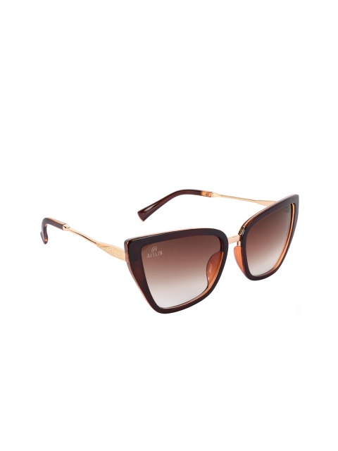 Aislin Women Brown & Gold Cateye Sunglasses ES_14465-82-AS-2002-BRW-BRGL-CEWF-63-G