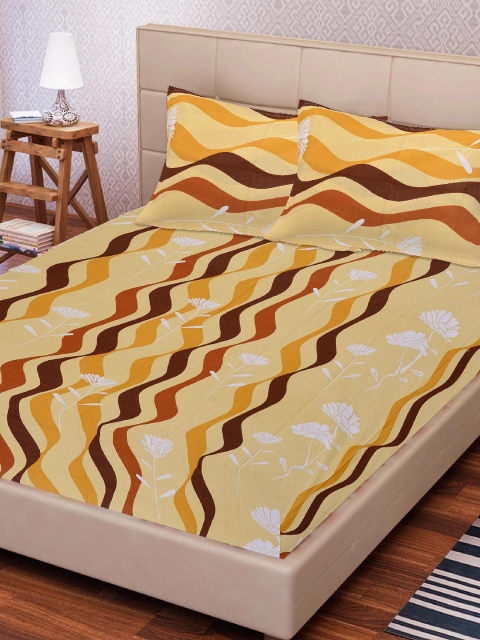 Tistabene Beige & Mustard Striped 180 TC Cotton 1 King Bedsheet with 2 Pillow Covers
Tistabene Beige & Mustard Striped 180 TC Cotton 1 King Bedsheet with 2 Pillow Covers