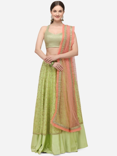 NAKKASHI Green & Gold Embroidered Semi-Stitched Lehenga & Unstitched Blouse with Dupatta
NAKKASHI Green & Gold Embroidered Semi-Stitched Lehenga & Unstitched Blouse with Dupatta