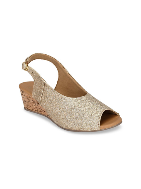 Zebba Women Gold-Toned Embellished Peep Toes
Zebba Women Gold-Toned Embellished Peep Toes