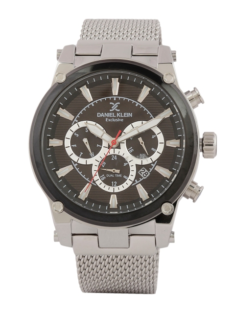 Daniel Klein Men Black & Silver-Toned Analogue Watch DK.1.12457-2