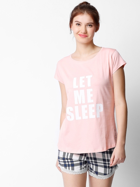 I like me Women Pink Printed Night suit