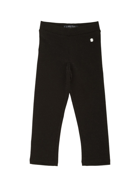 Allen Solly Girls Black Self Design Leggings