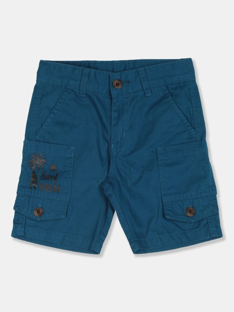 Cherokee Boys Teal Solid Regular Fit Regular Shorts