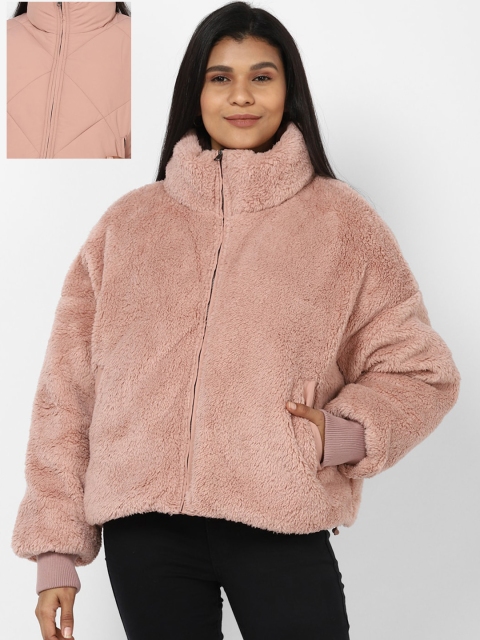 AMERICAN EAGLE OUTFITTERS Women Pink Self Design Quilted Jacket
