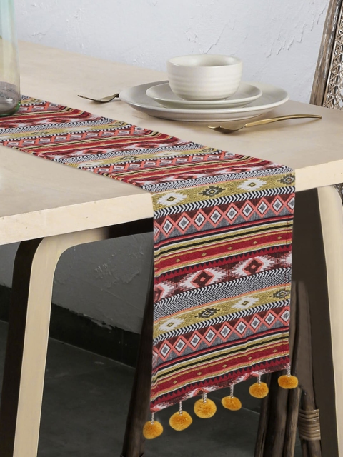 Mezposh Mustard Yellow & Red Geometric Embroidered 6 Seater Table Runner With Tassels
Mezposh Mustard Yellow & Red Geometric Embroidered 6 Seater Table Runner With Tassels