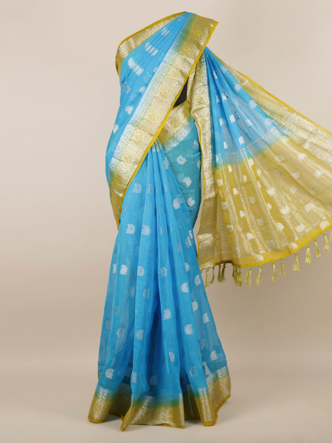 Pothys Blue Woven Design Jute Silk Saree 
Pothys Blue Woven Design Jute Silk Saree