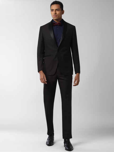 Peter England Men Black Solid Single-Breasted Slim-Fit Formal Suit