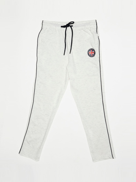 Octave Boys Off White & Black Solid Track Pants