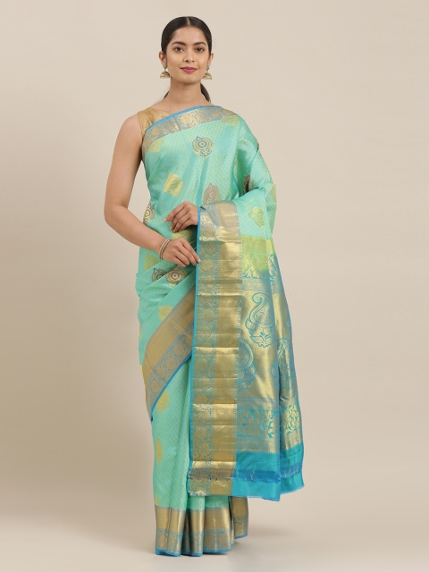The Chennai Silks Green Pure Silk Woven Design Kanjeevaram Saree