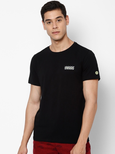Allen Solly Tribe Men Black Solid Round Neck T-shirt