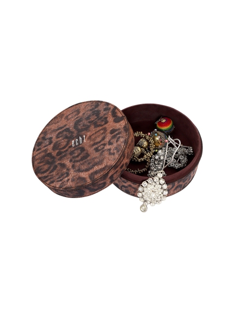 echt Women Brown Leopoard Design Leather Jewellery Box