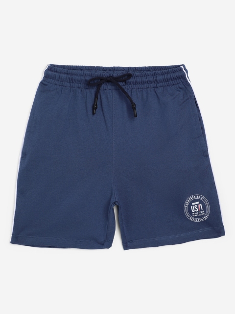 Octave Boys Blue Solid Regular Fit Regular Shorts