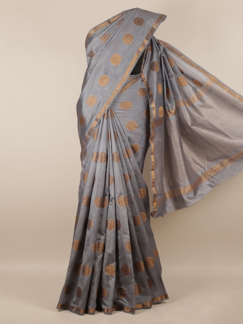 Pothys Grey Woven Design Jute Silk Saree