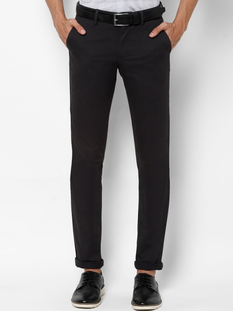Allen Solly Men Black Slim Fit Solid Regular Trousers