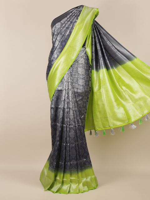 Pothys Navy Blue Woven Design Jute Silk Saree