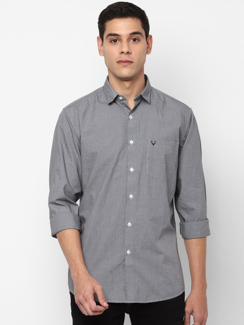 Allen Solly Men Grey Slim Fit Checked Casual Shirt