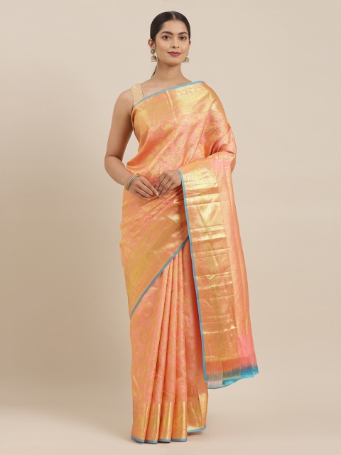 The Chennai Silks Rose Pure Silk Woven Design Kanjeevaram Saree
