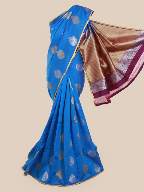 Pothys Blue Woven Design Art Silk Saree