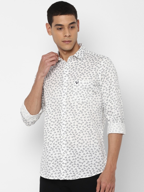 Allen Solly Men White Slim Fit Printed Casual Shirt
