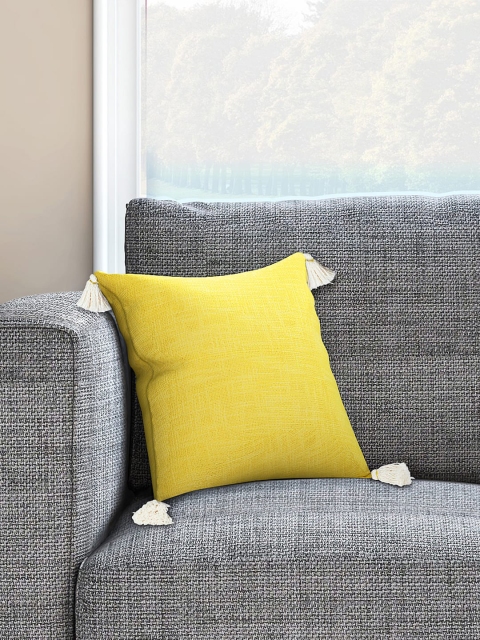 Living scapes by Pantaloons Yellow & Off-White Single Solid Square Cushion Cover with Tassels
Living scapes by Pantaloons Yellow & Off-White Single Solid Square Cushion Cover with Tassels